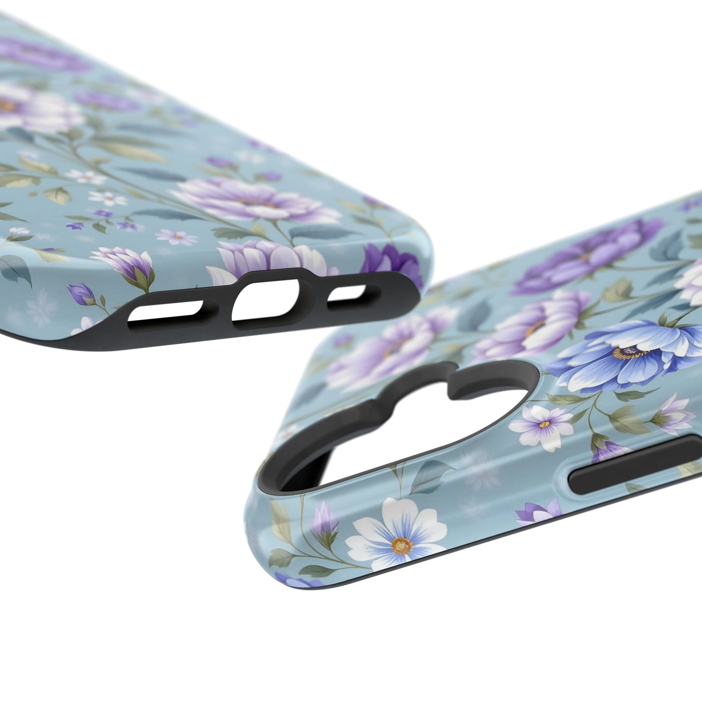 Floral Purple Peony Phone Case — Magnetic Impact‑Resistant Protective Cover