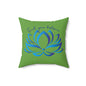 Zen Lotus Square Pillow, Decor Cushion, Meditation Gift, Mindfulness Home Decor, Yoga Room Accent