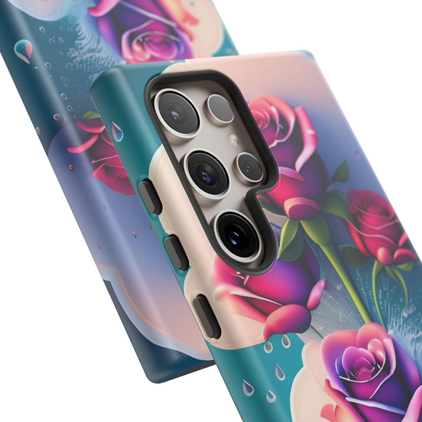 Floral Dream Tough Phone Case — Rose Bouquet Clouds Design