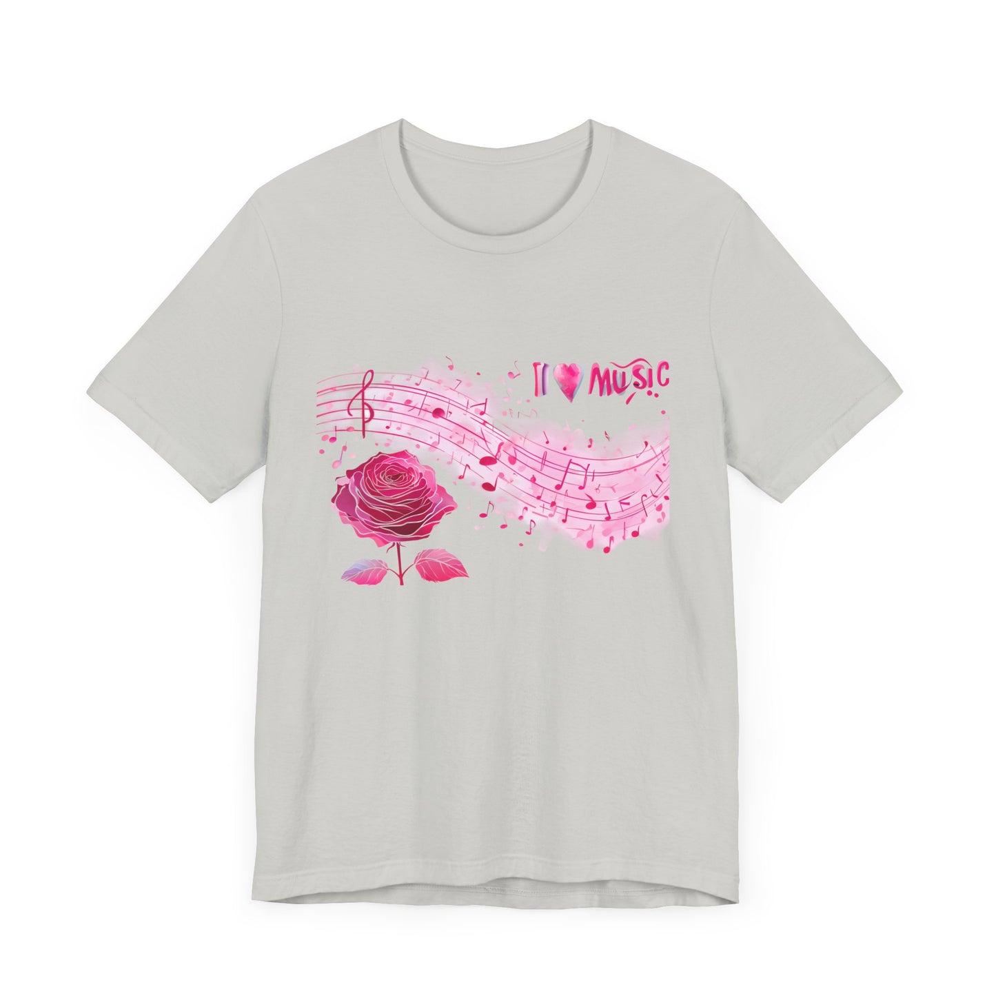 I Love Music Tee, Music Lover Shirt, Floral Music Notes Top