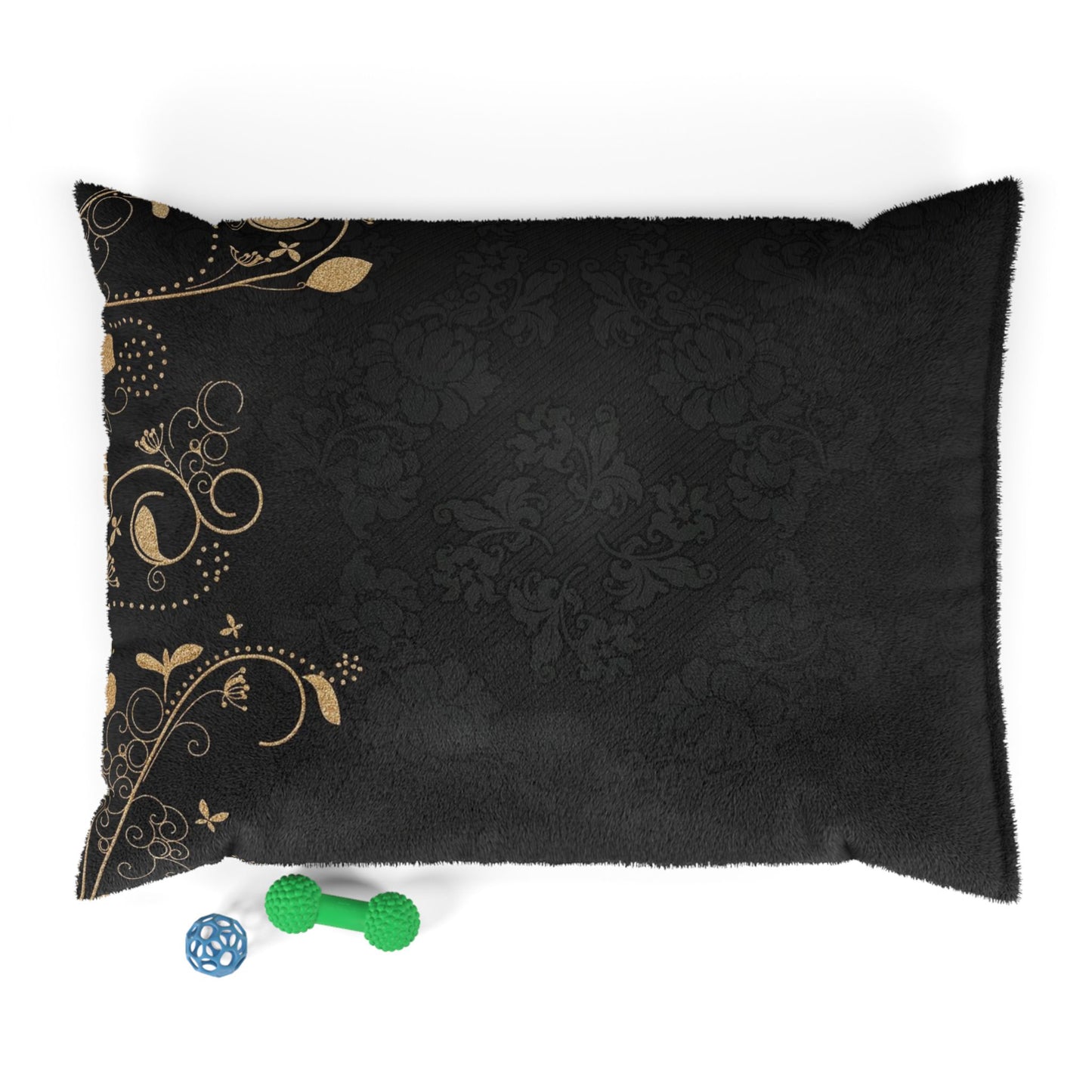 Elegant Black Floral Pet Bed – Plush Comfort Cushion for Dogs & Cats