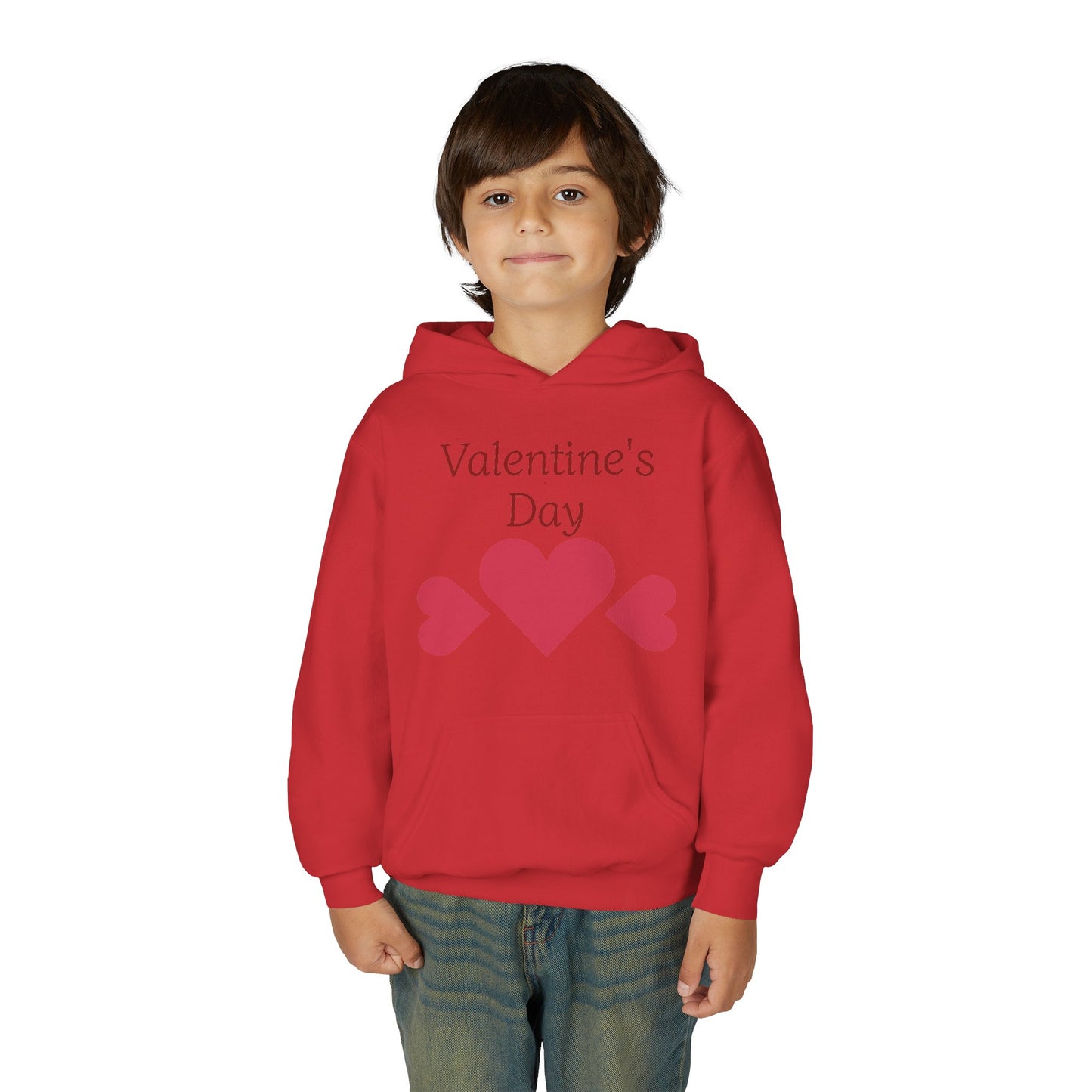 Valentine's Day Kids Hoodie - Pink Heart Trio Youth Sweatshirt
