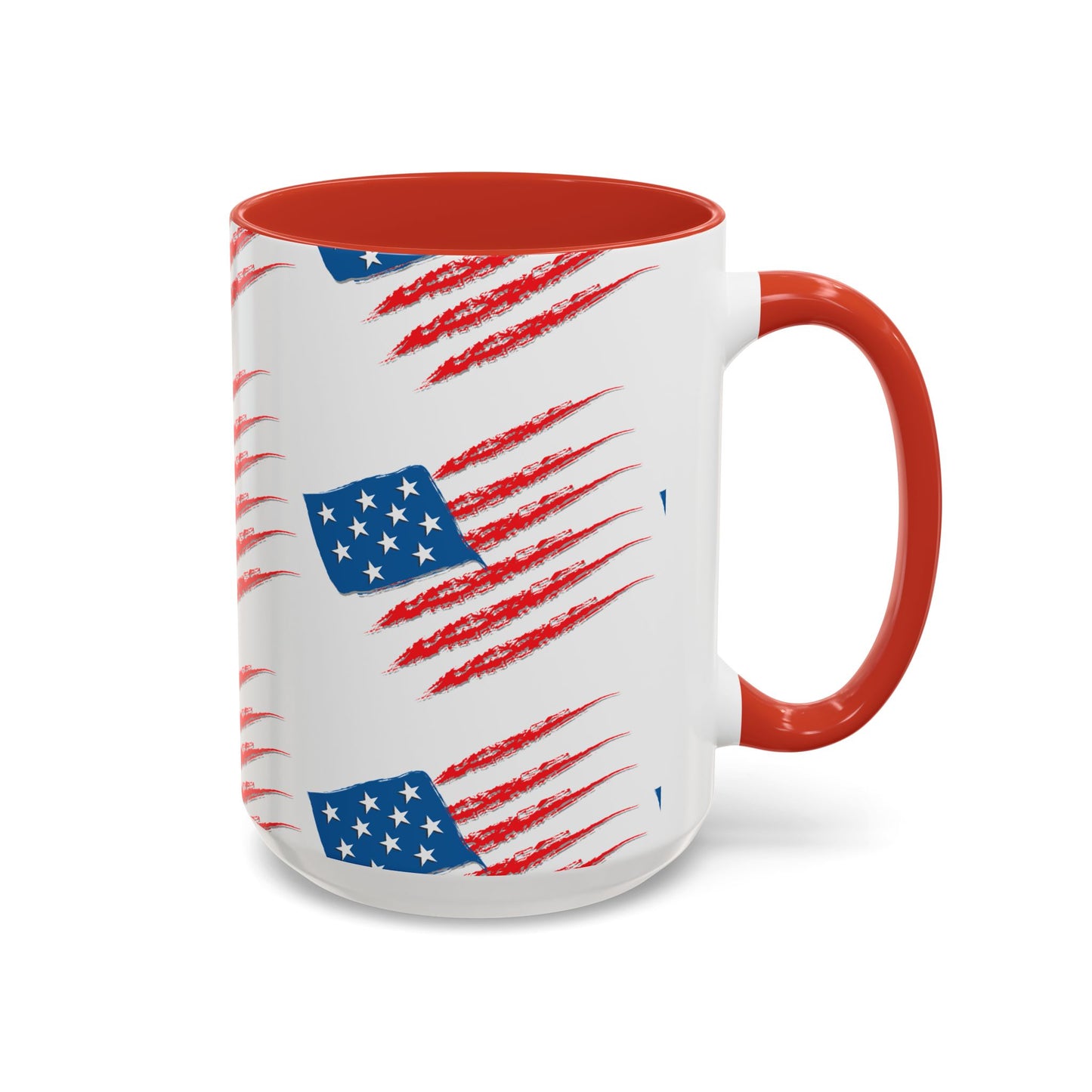 Patriotic Accent Coffee Mug | USA Flag Design