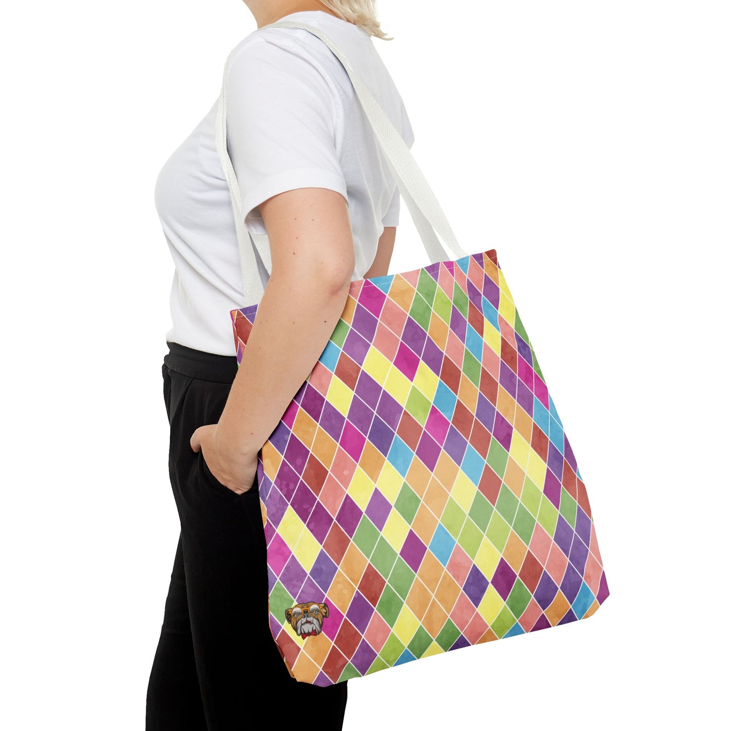 Colorful Geometric Tote Bag, Funky Shoulder Bag, Eco-Friendly Shopping Tote, Stylish Beach Bag, Art-Inspired Everyday Bag