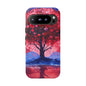 Heart Tree Phone Case — Romantic Red & Blue Protective Tough Case