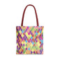 Colorful Geometric Tote Bag, Funky Shoulder Bag, Eco-Friendly Shopping Tote, Stylish Beach Bag, Art-Inspired Everyday Bag