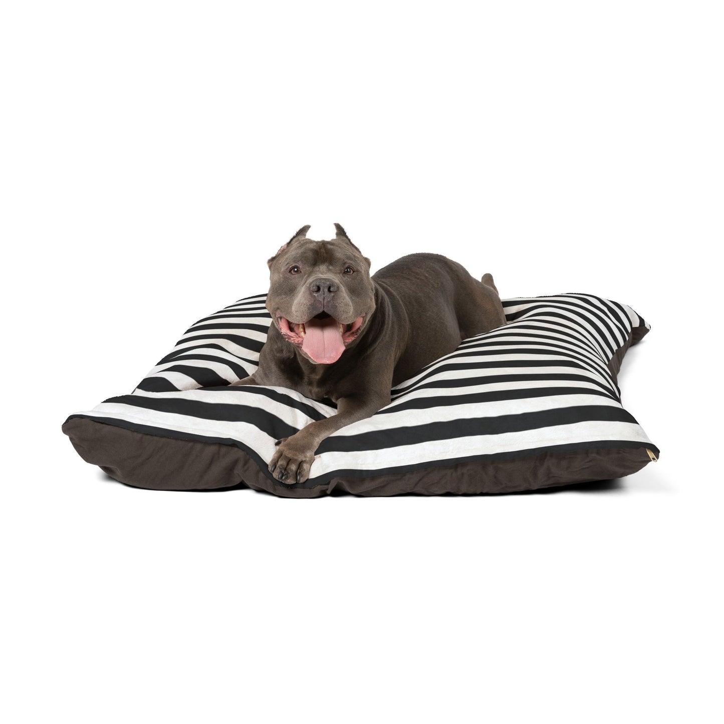 Striped Black & White Pet Bed — Cozy Plush Cushion for Dogs & Cats