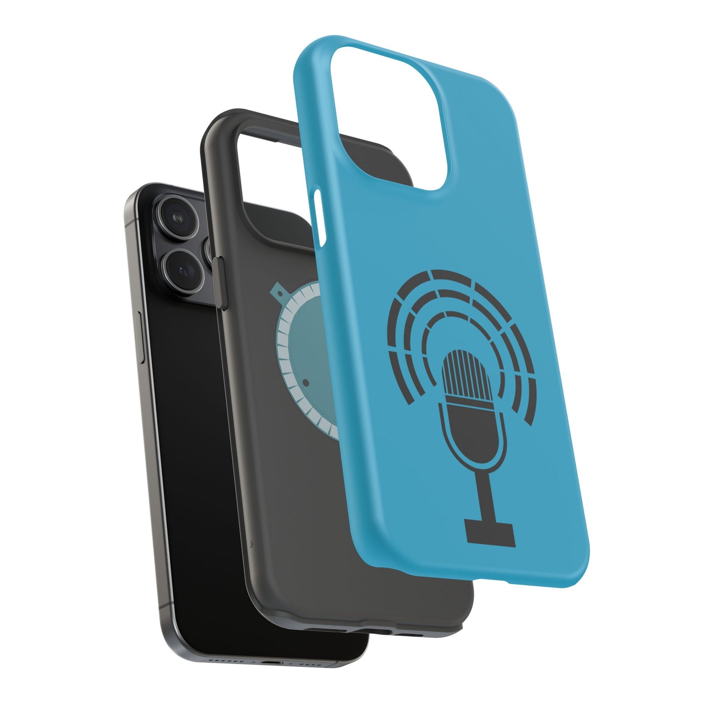 Phone Case — Retro Microphone Podcast Design, Magnetic Impact-Resistant