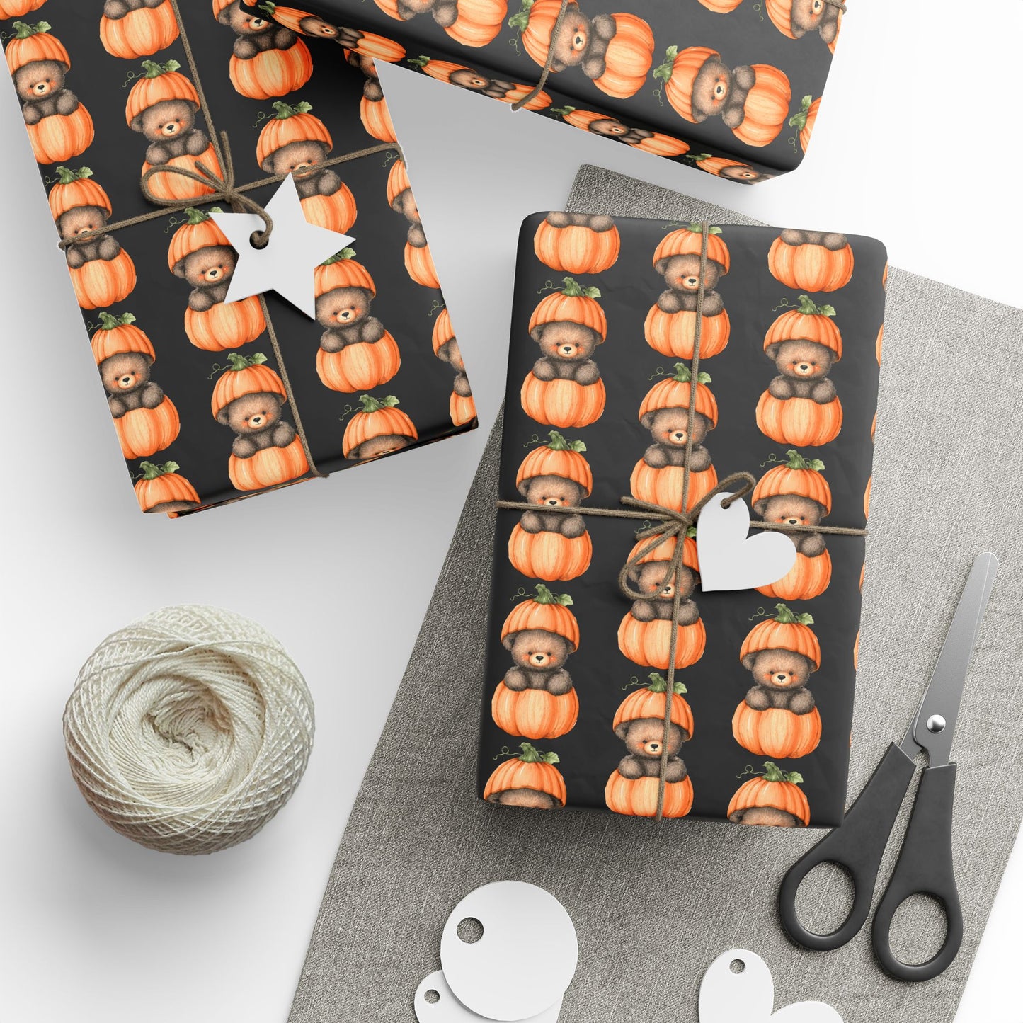 Halloween Pumpkin Wrapping Paper, Fall Gift Wrap, Spooky Decor, Autumn Celebration, Trick or Treat Packaging