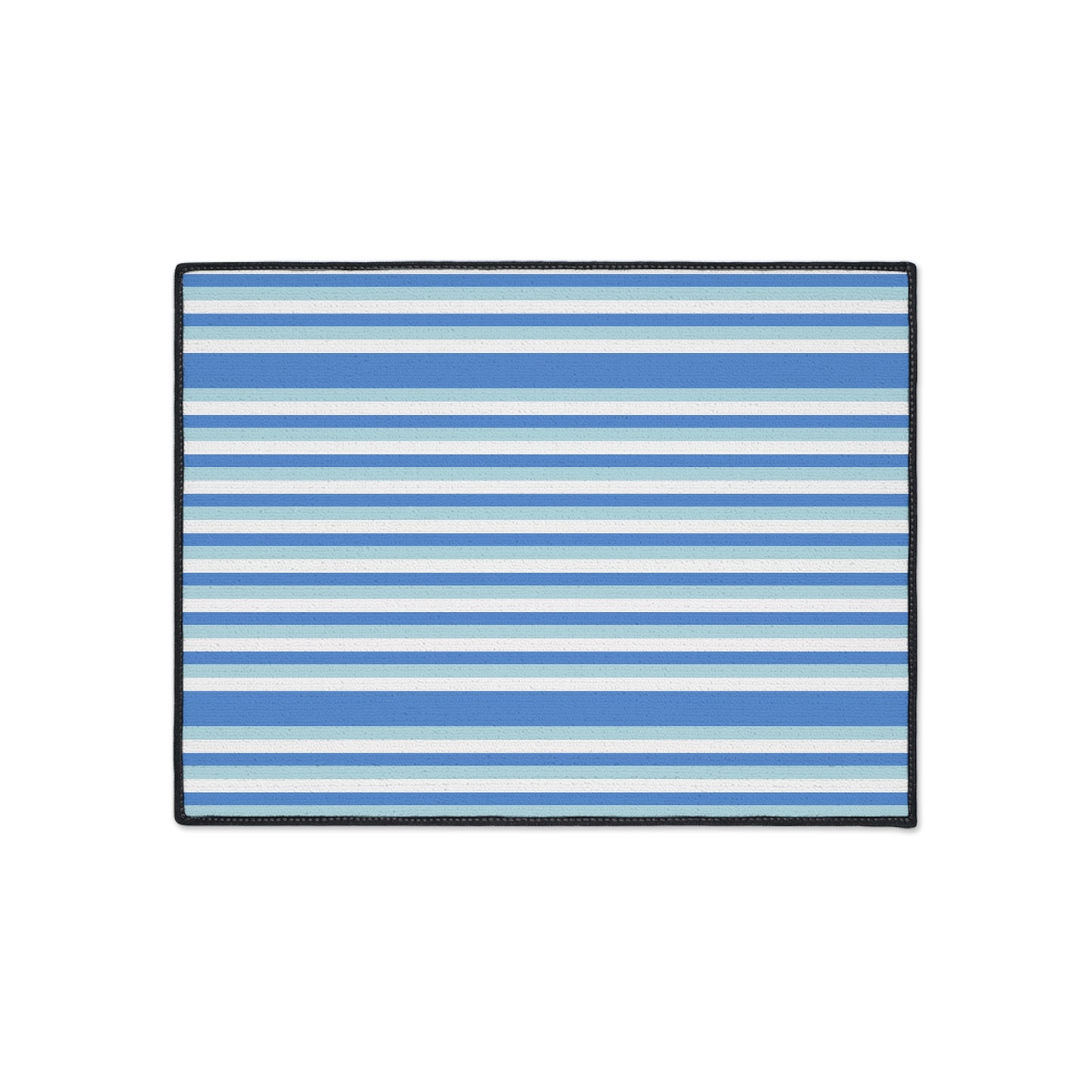 Striped Blue Heavy-Duty Floor Mat — Durable Non-Slip Entry Rug