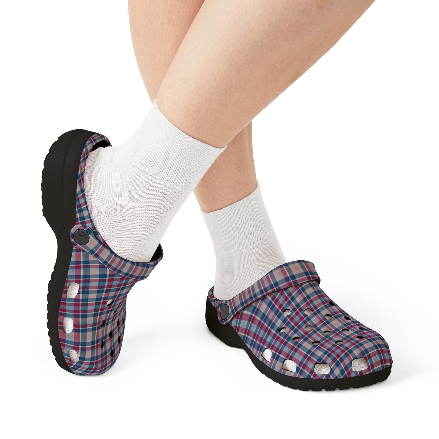 Plaid EVA Foam Clogs — Lightweight Comfortable Garden & Casual Shoes