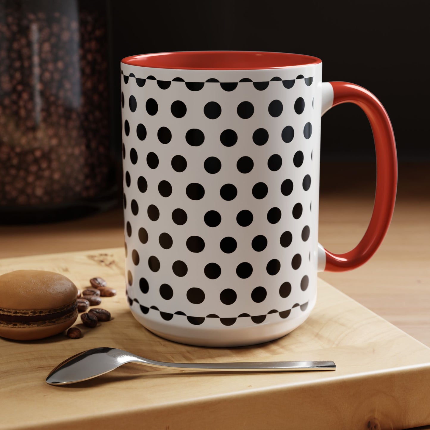 Elegant Polka Dot Mug - Stylish Coffee Cup for Home, Office, Gift for Birthdays, Anniversaries, Holidays, Unique Drinkware
