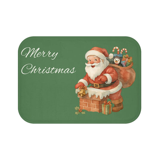 Festive Santa Bath Mat, Christmas Decor, Holiday Gift, Cozy Home Accessory, Winter Bathroom Decor, Seasonal Bath Decor