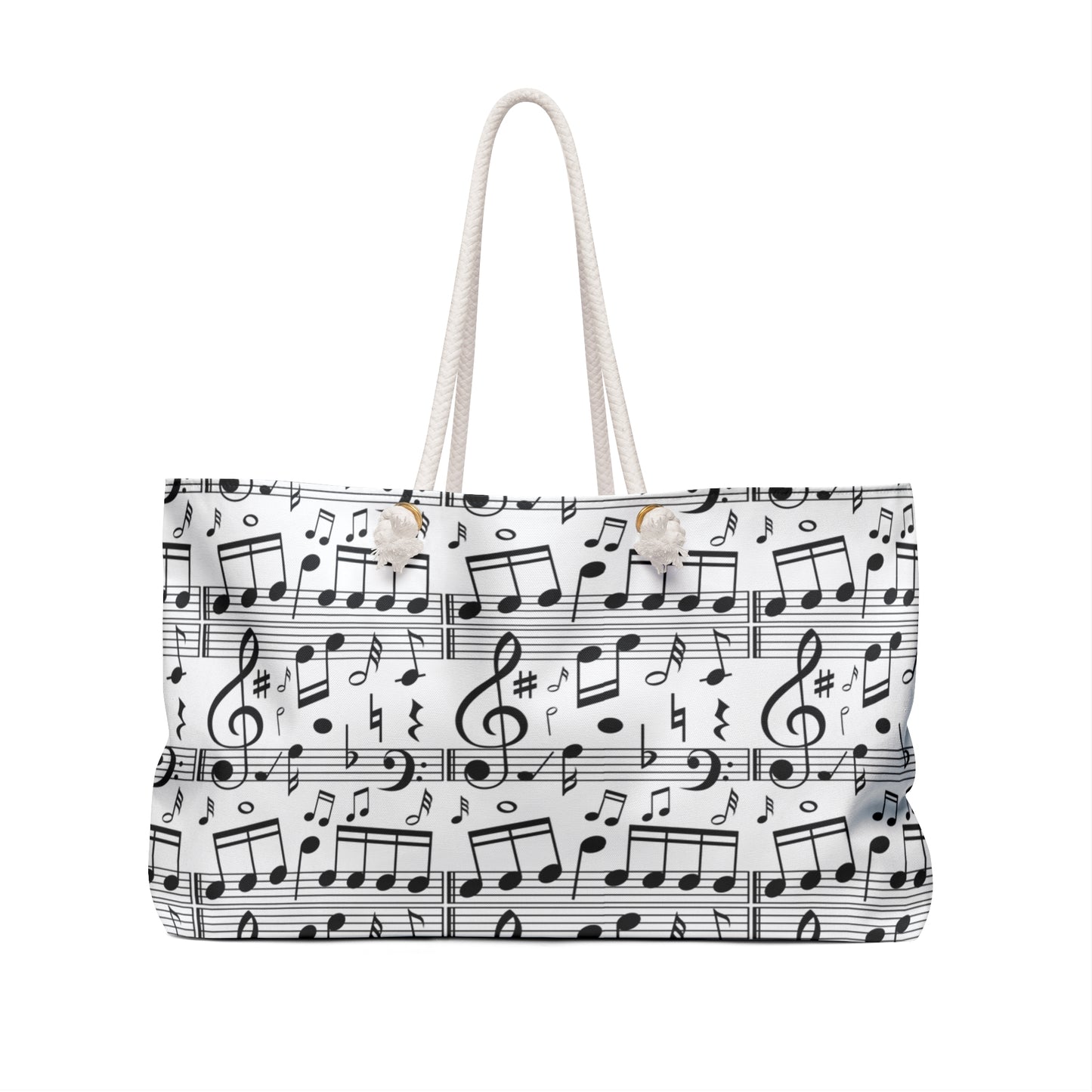 Musical Notes Weekender Bag — Sheet Music Pattern Travel Tote
