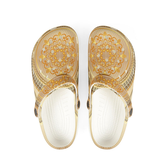 Golden Mandala EVA Foam Clogs — Comfortable Slip-On Garden Shoes