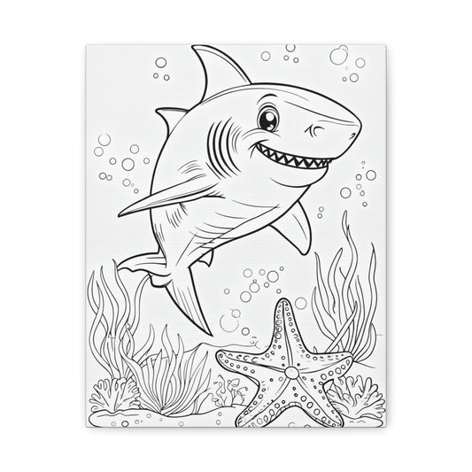 COLOR IT YOURSELF Doodle Canvas Art — Black & White Stretched Canvas