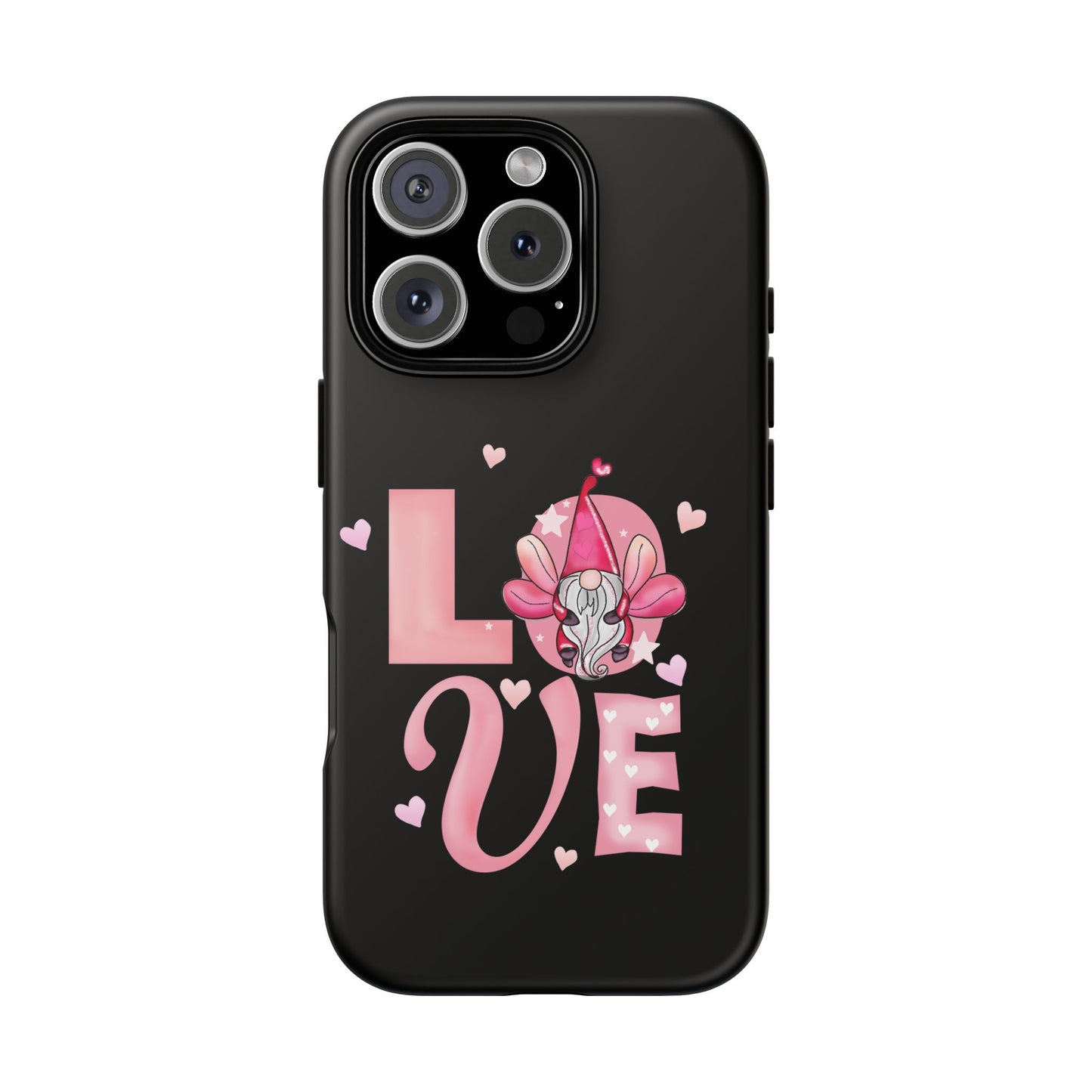 Love Gnome Phone Case — Cute Pink Heart Valentines Protective Case