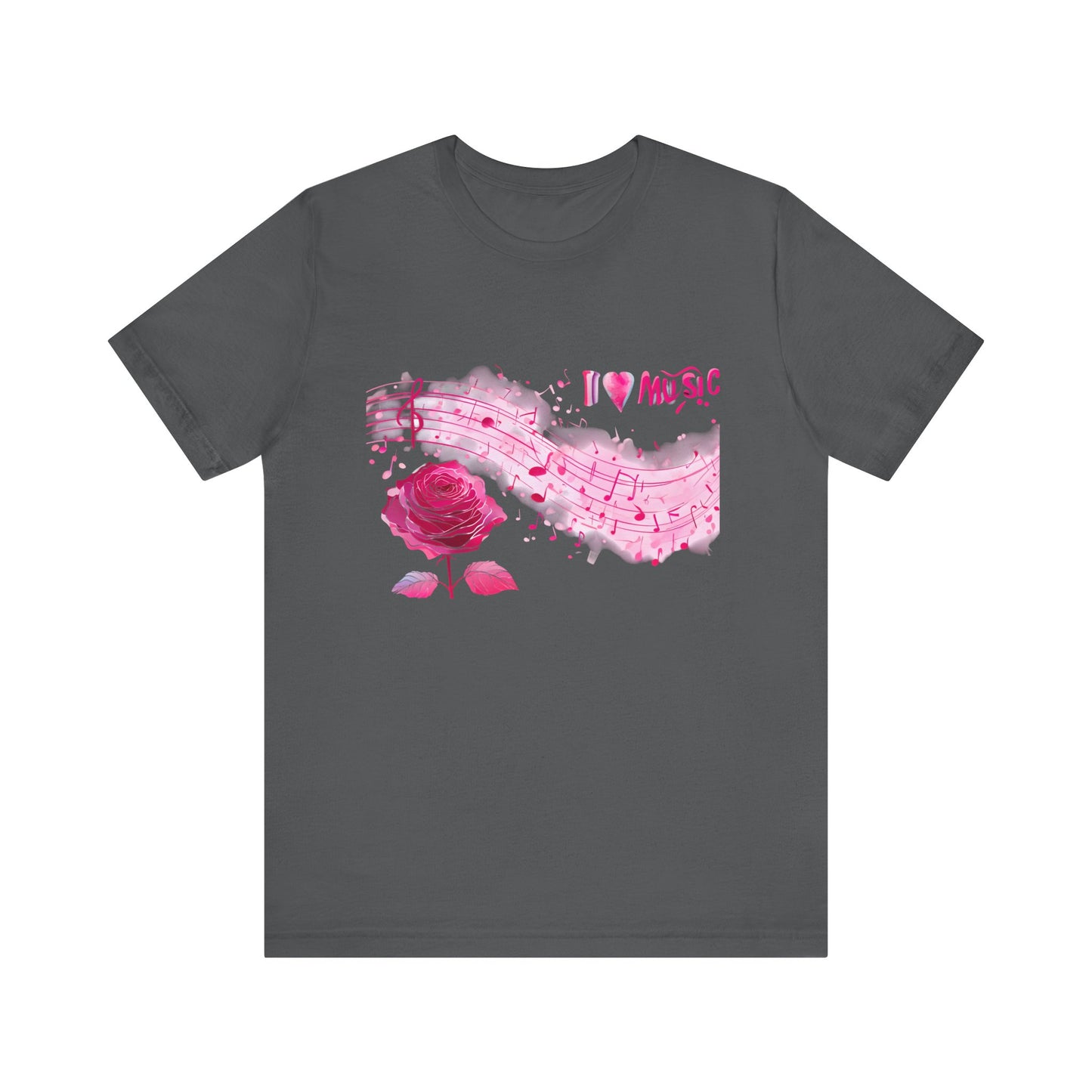 I Love Music Tee, Music Lover Shirt, Floral Music Notes Top