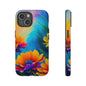 Floral Burst Tough Phone Case — Vibrant Watercolor Flowers Protective Cover