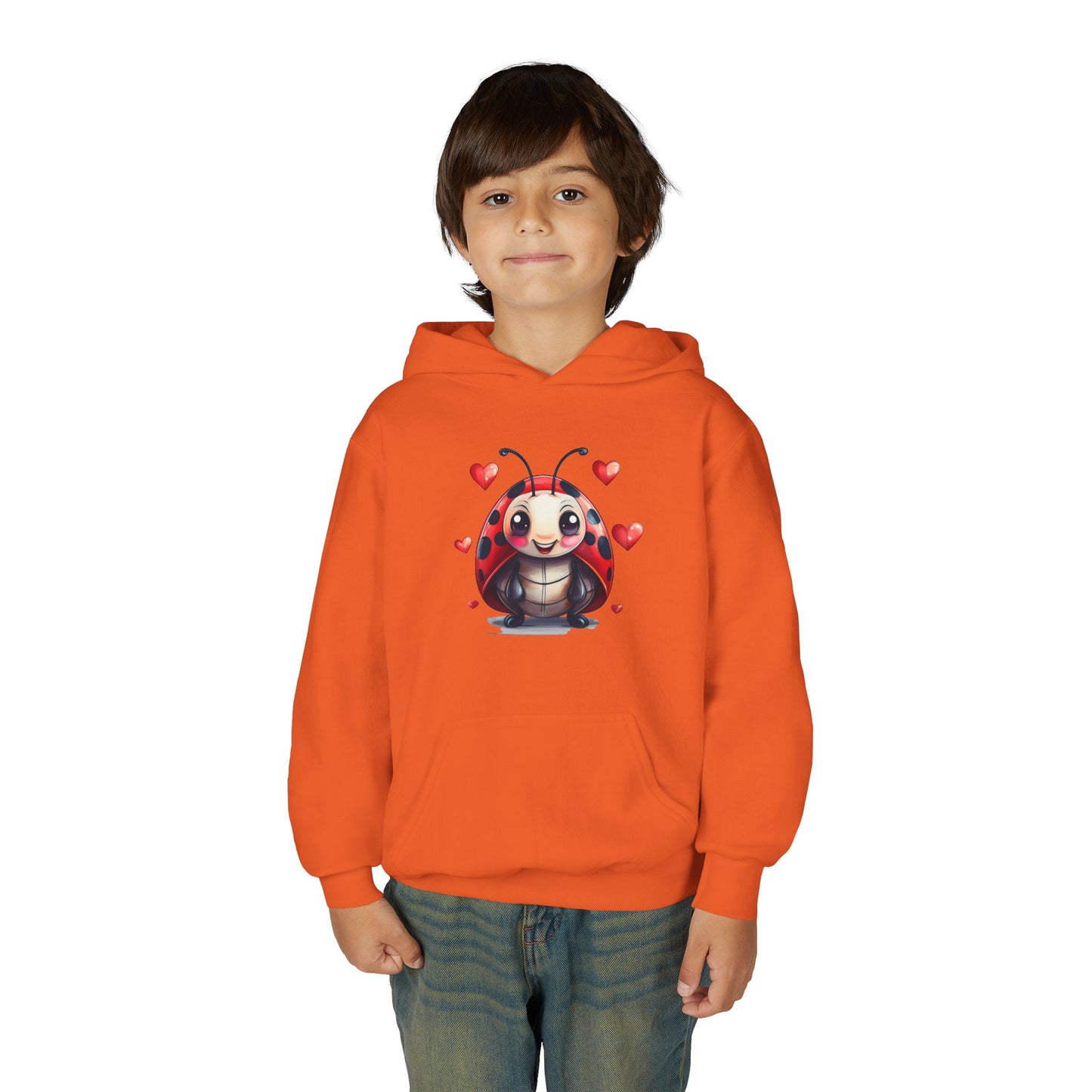 Cute Ladybug with Hearts Hoodie | Kids Valentine Sweatshirt