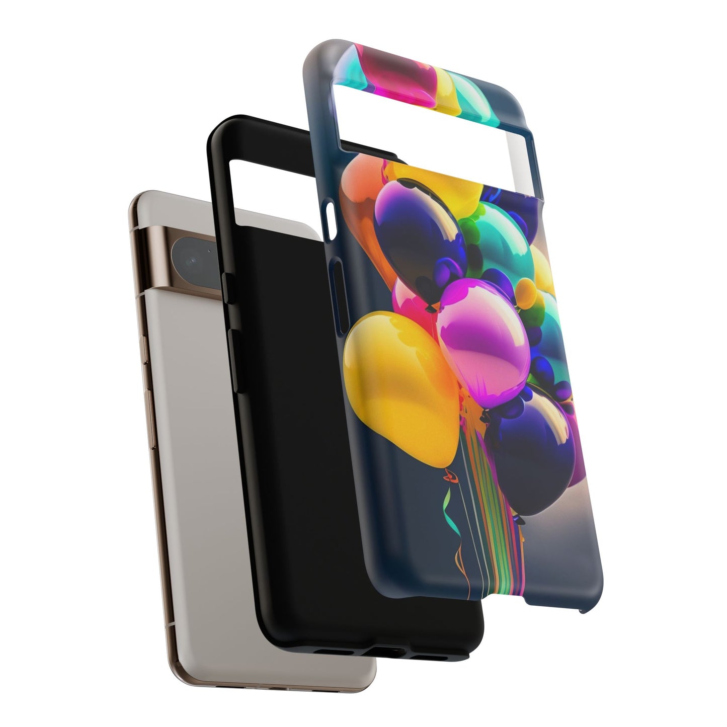 Colorful Balloon Tough Phone Case — Vibrant Party Balloons Protective Cover