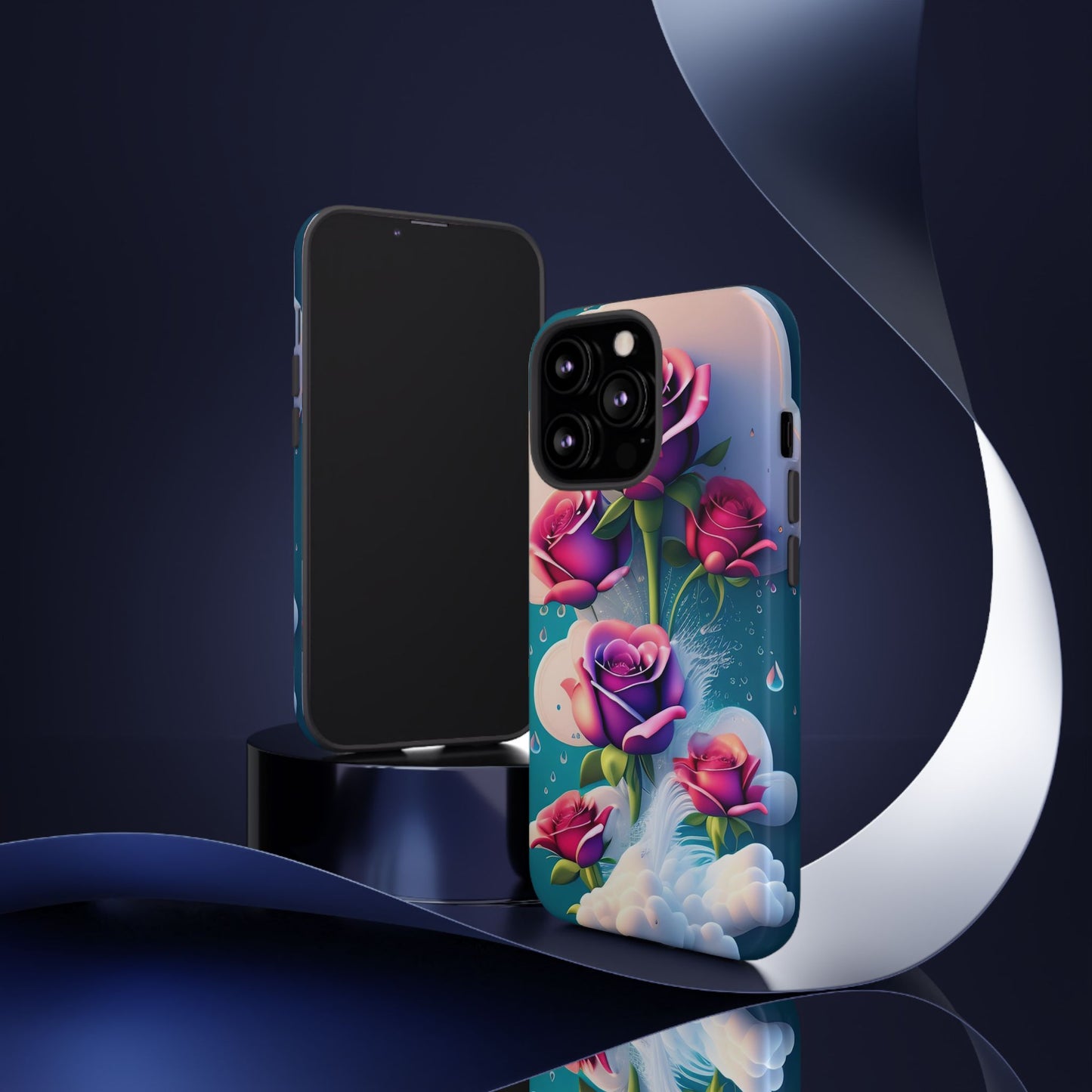 Floral Dream Tough Phone Case — Rose Bouquet Clouds Design