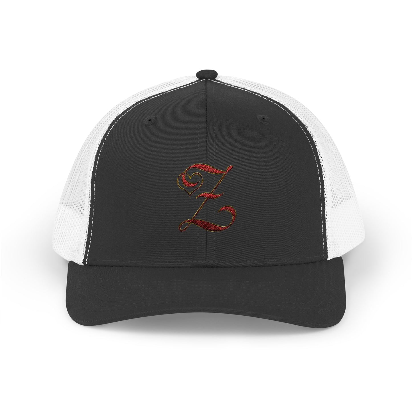 Embroidered 'Z' Snapback Trucker Cap — Vintage Monogram Initial Hat