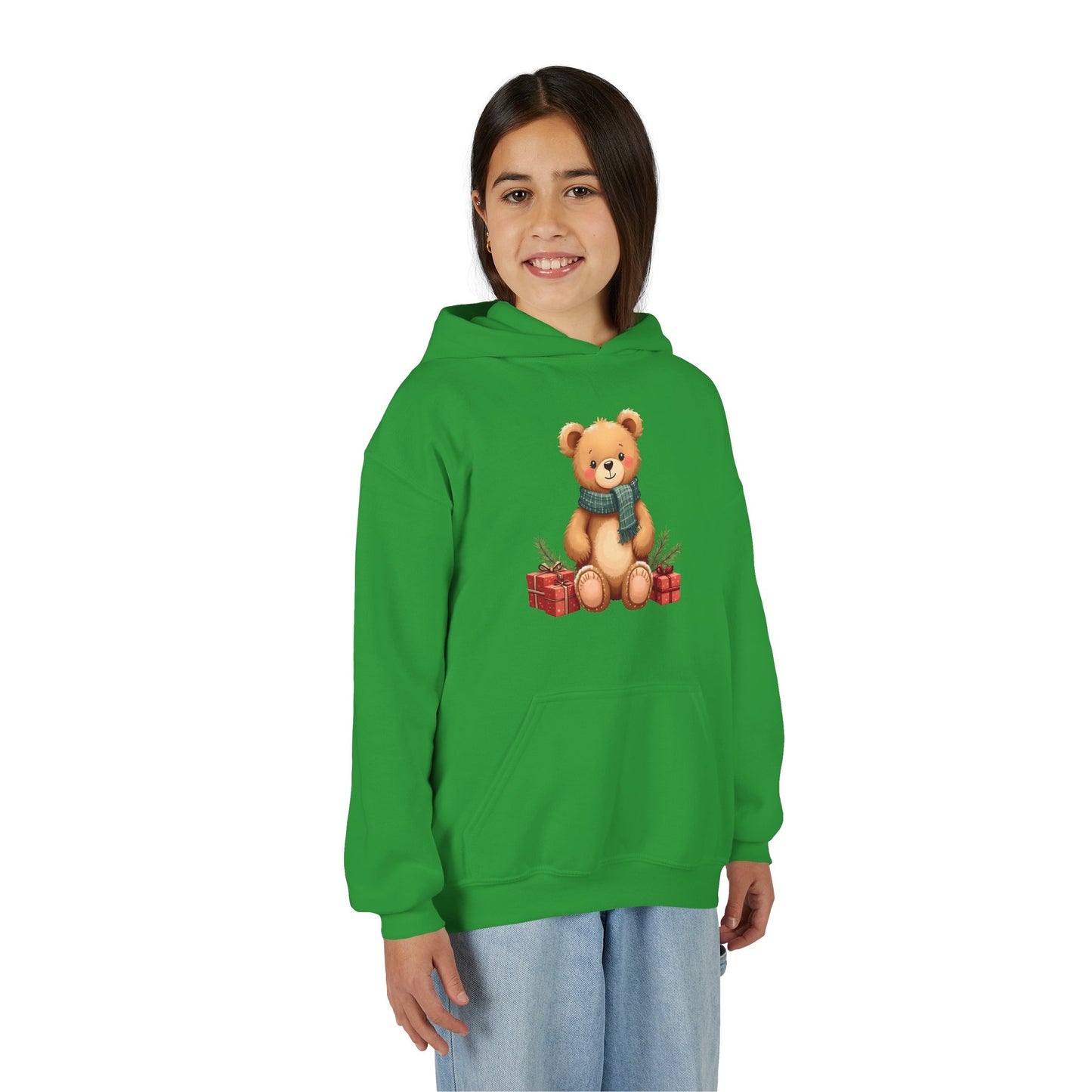 Kids Holiday Teddy Bear Hoodie – Cute Christmas Gift Sweatshirt