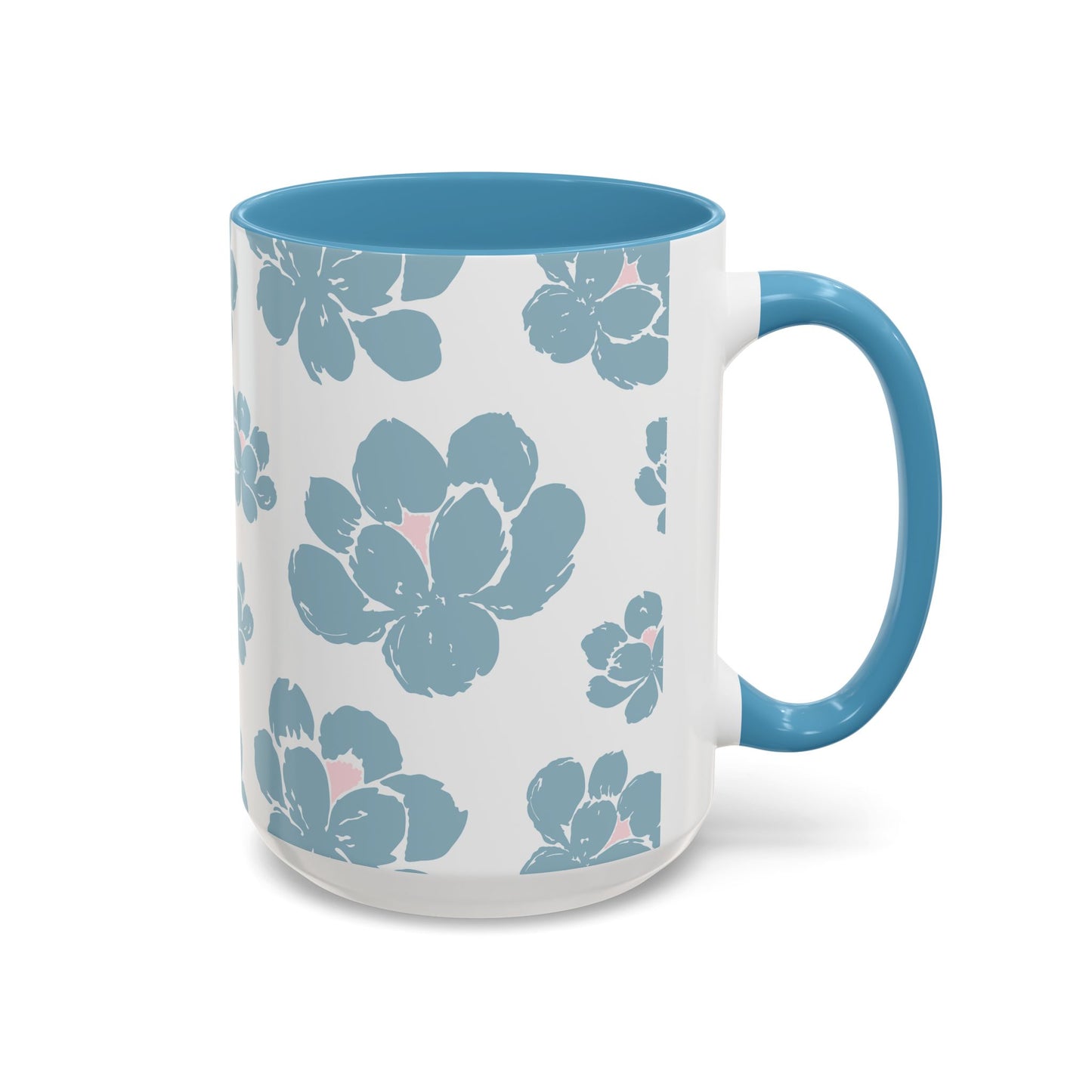 Floral Accent Coffee Mug - Elegant Drinkware, Perfect Gift for Her, Home Decor, Mother's Day, Birthday, Coffee Lovers