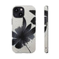 Monochrome Floral Tough Phone Case — Black Ink Flower Protective Cover