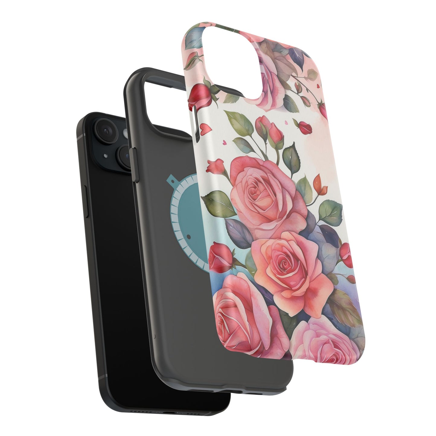Floral Rose Magnetic Phone Case — Impact-Resistant Protective Cover