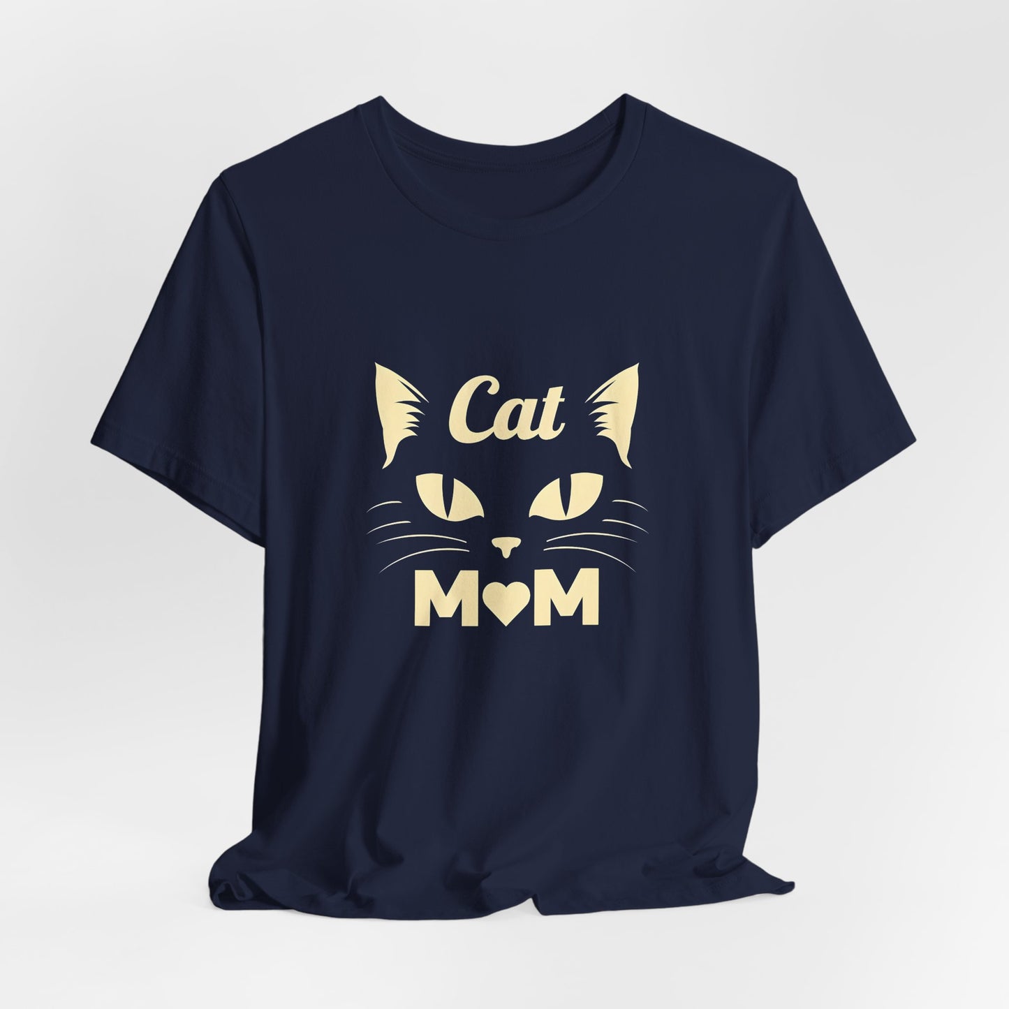 Cat Mom T-Shirt — Cute Cat Face Graphic Tee for Cat Lovers