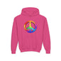Youth Hoodie — Rainbow Peace Sign Pullover