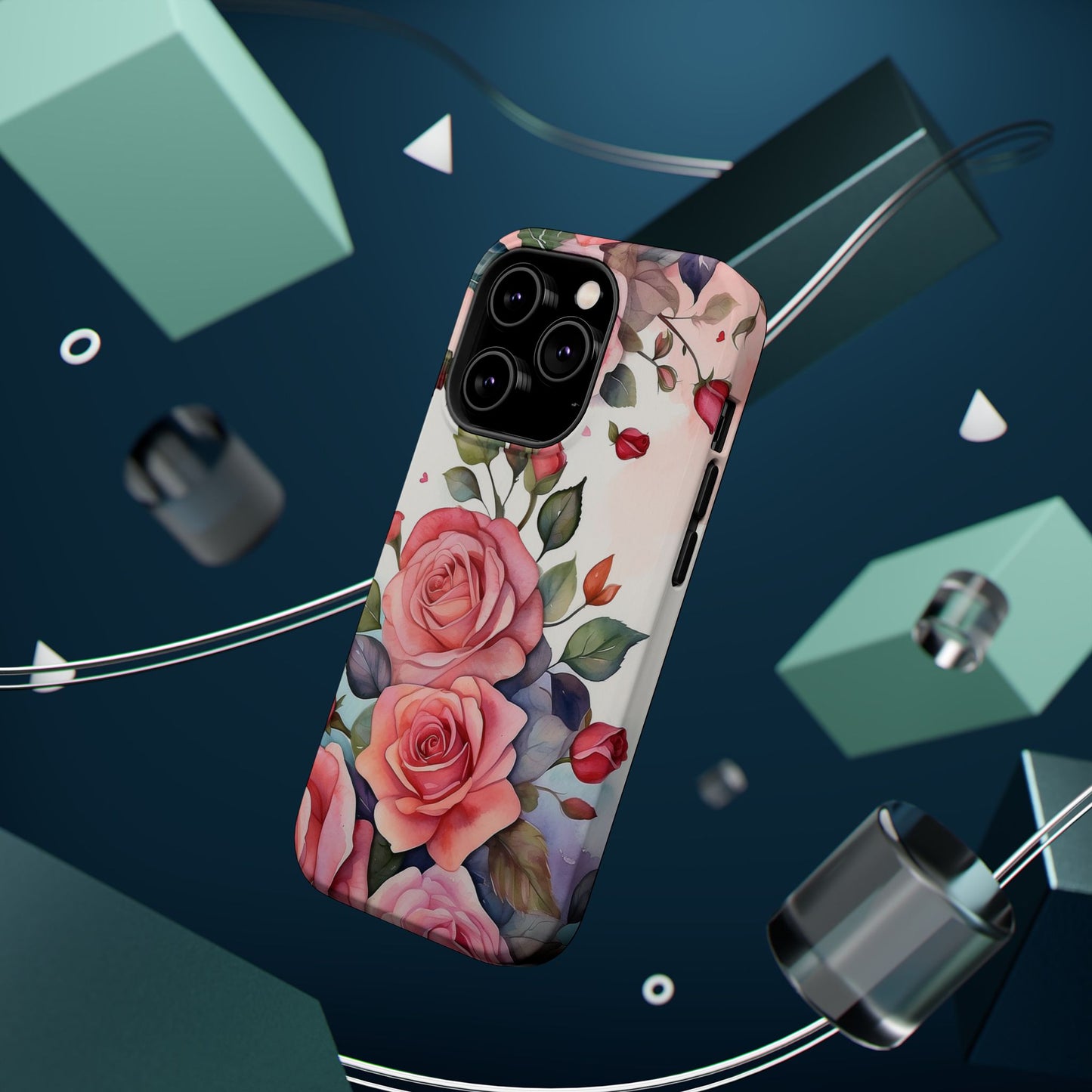 Floral Rose Magnetic Phone Case — Impact-Resistant Protective Cover