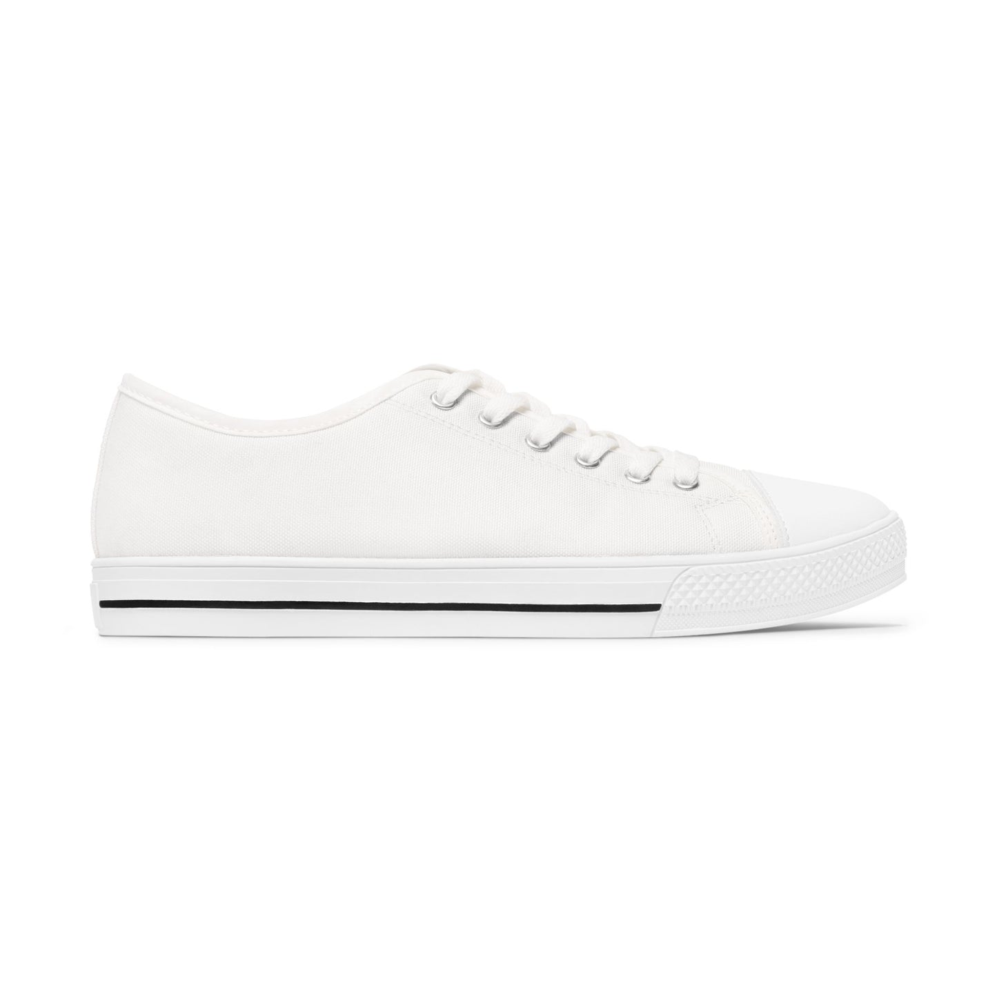 White Low Top Sneakers — Classic Women's Canvas Casual Shoes