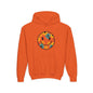 Youth Floral Hoodie – Orange & Teal Flower Circle Design