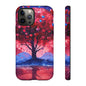 Heart Tree Phone Case — Romantic Red & Blue Protective Tough Case