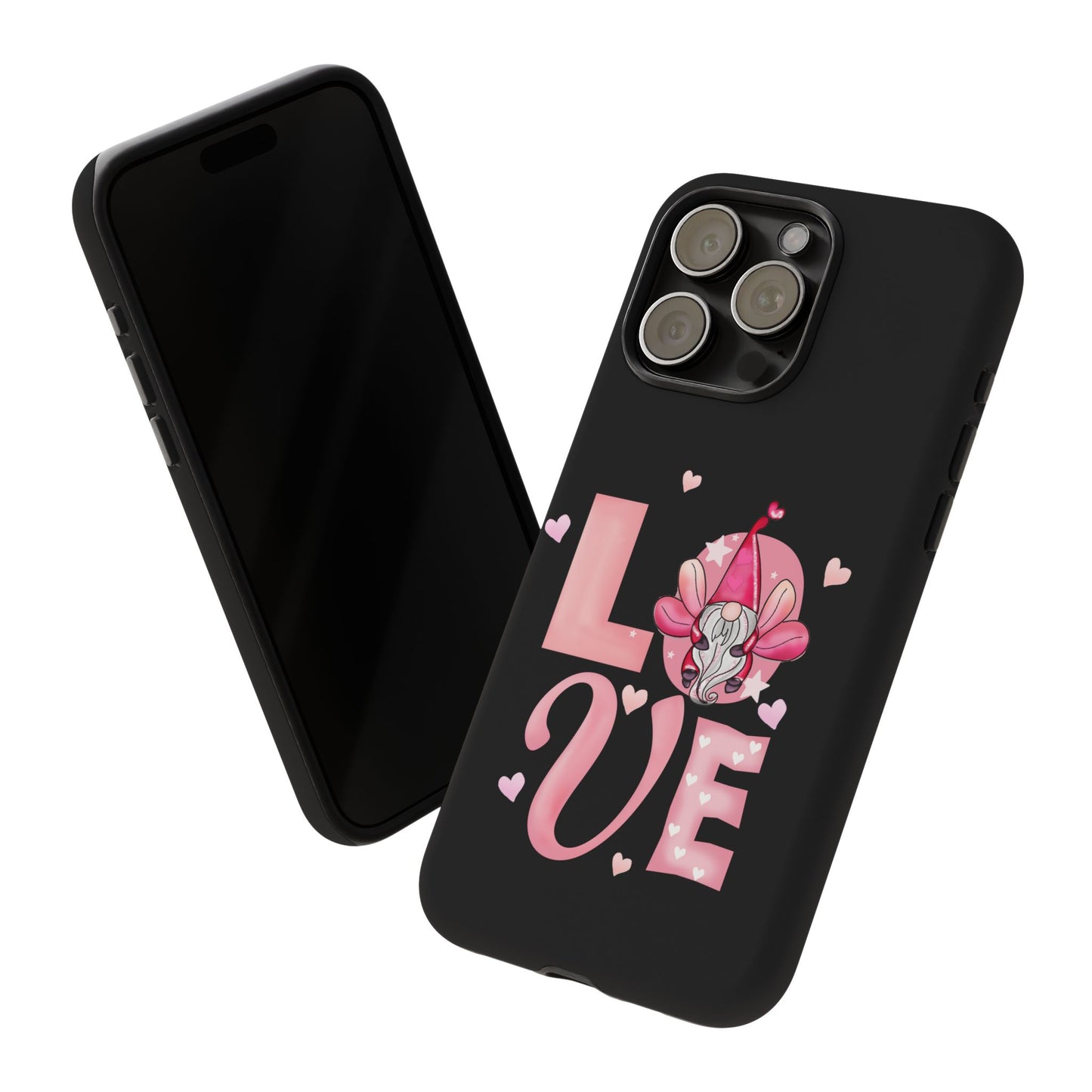 Love Gnome Phone Case — Cute Pink Heart Valentines Protective Case