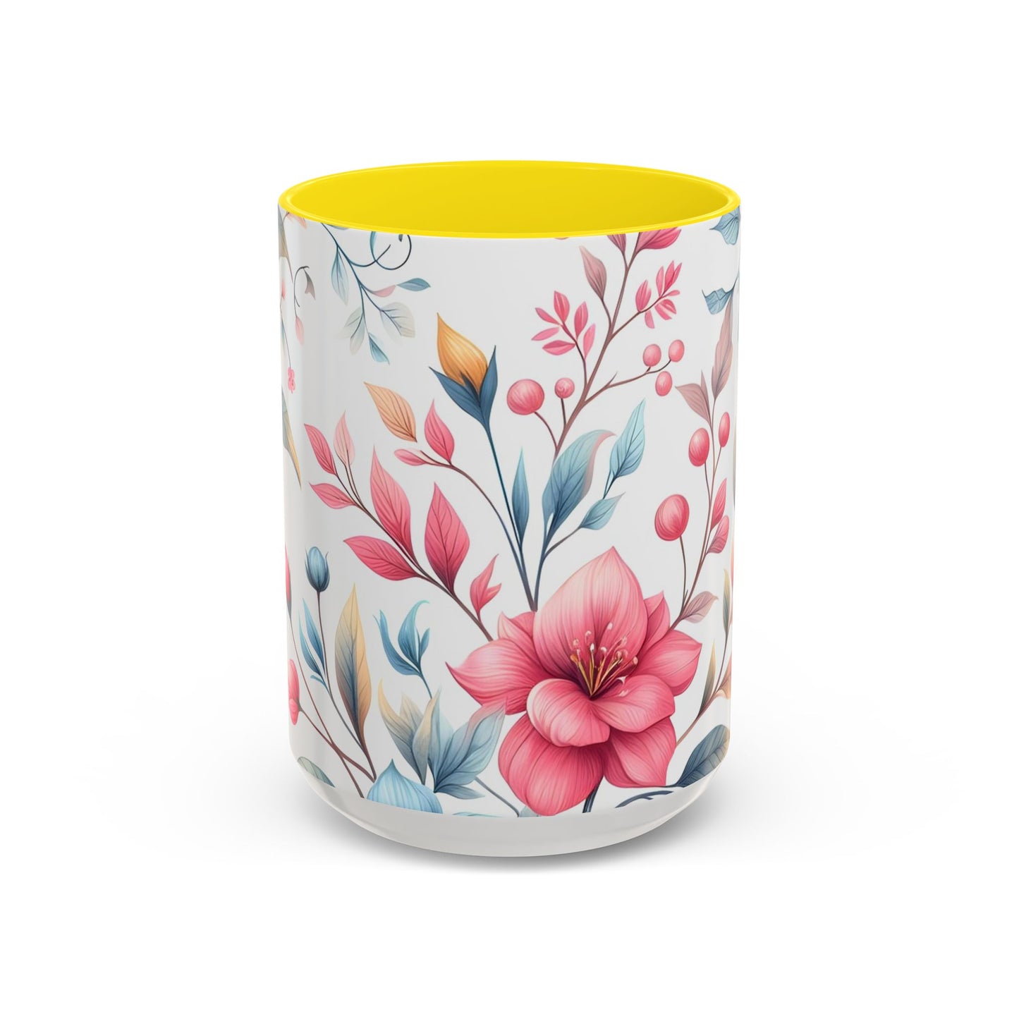 Floral Accent Coffee Mug - Perfect Gift for Tea Lovers, Home Decor, Kitchen Accessories, Mother's Day, Coffee Enthusiasts