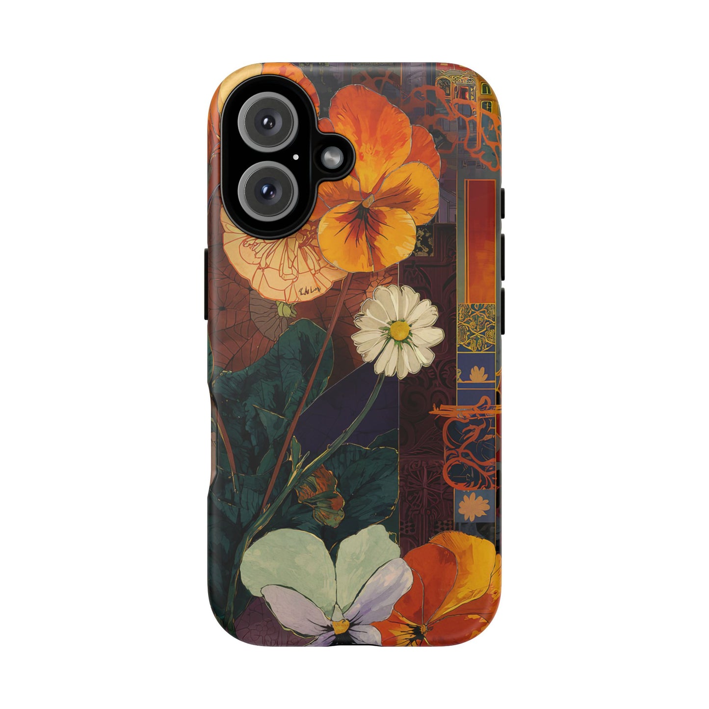 Floral Pansy Tough Phone Case — Vintage Botanical Protection