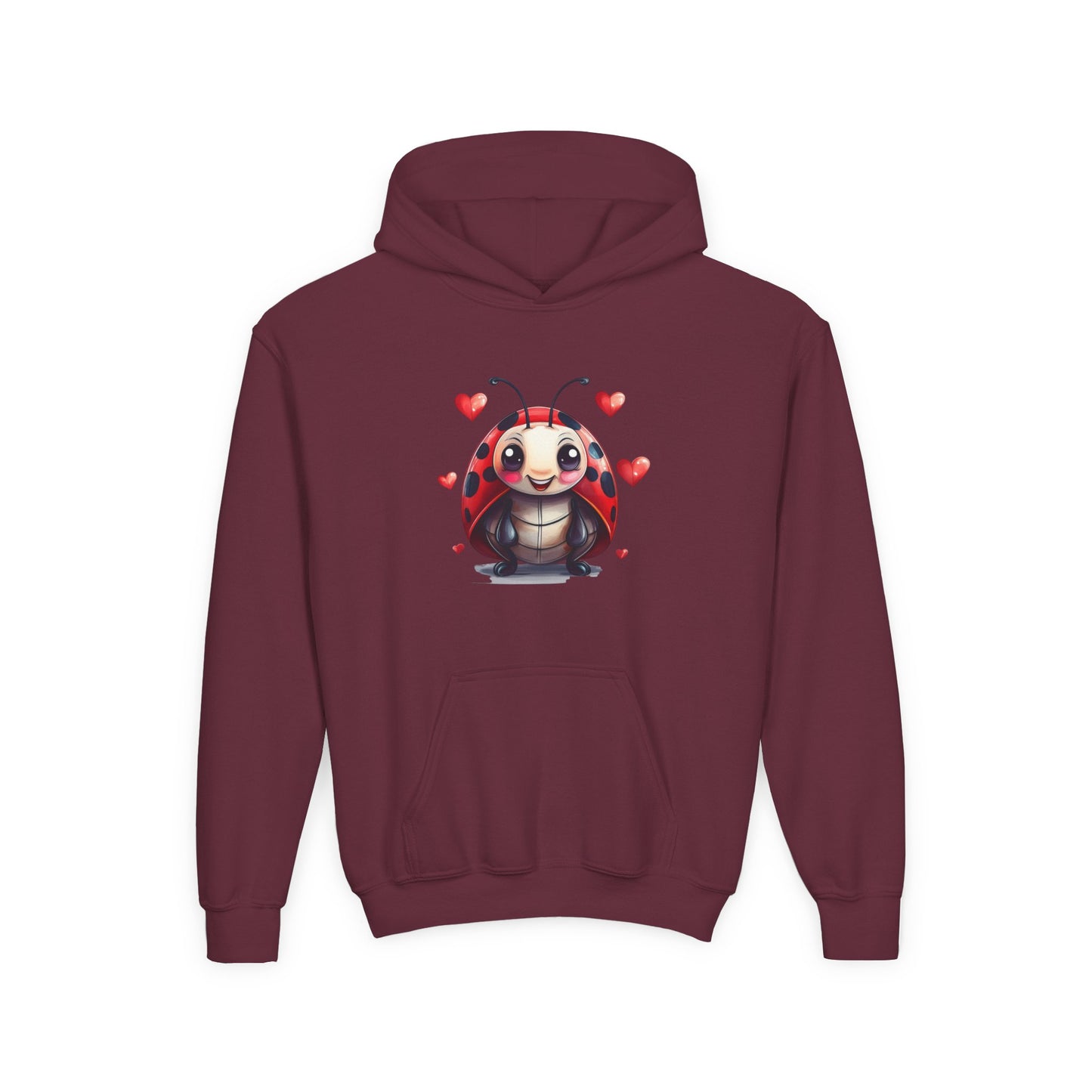 Cute Ladybug with Hearts Hoodie | Kids Valentine Sweatshirt