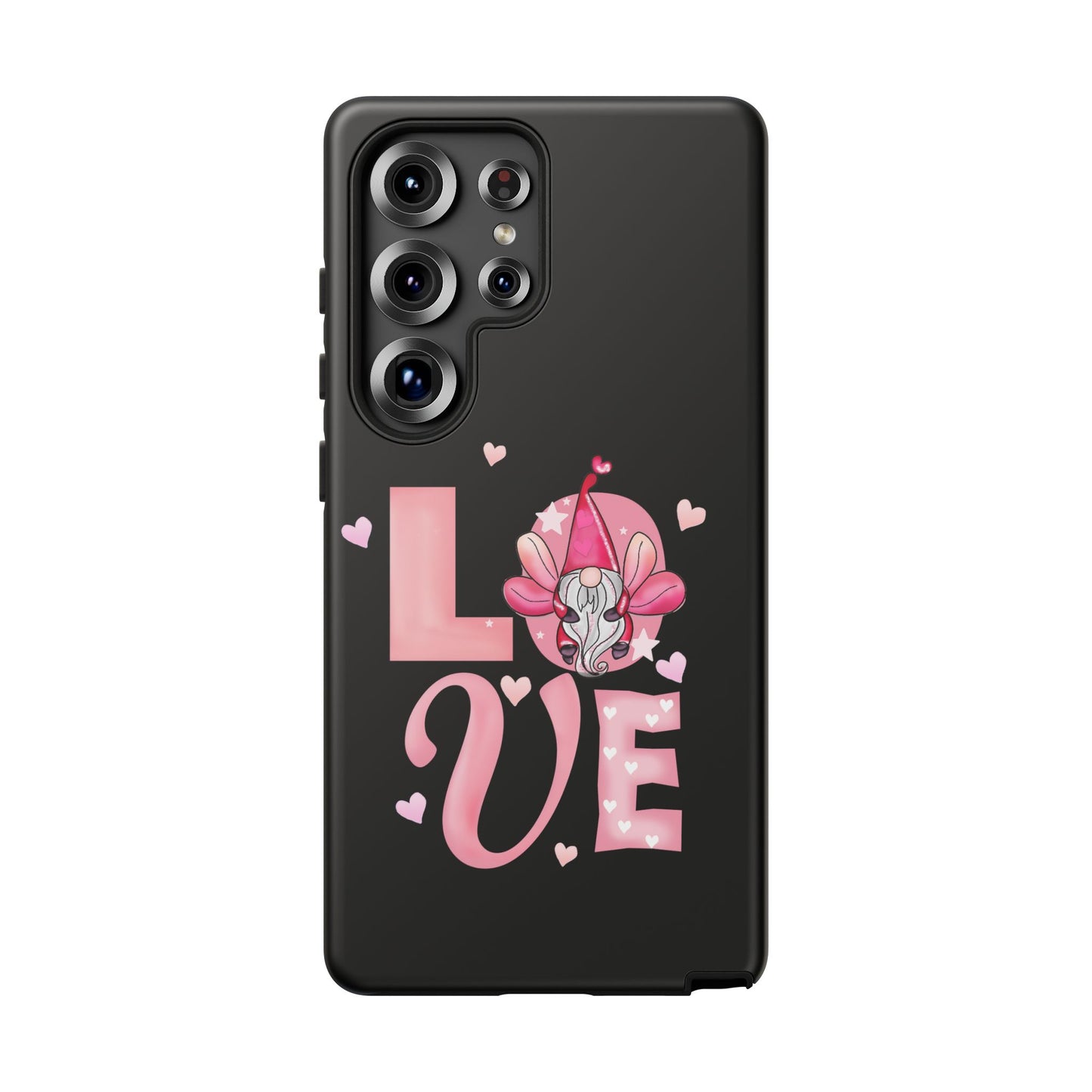 Love Gnome Phone Case — Cute Pink Heart Valentines Protective Case