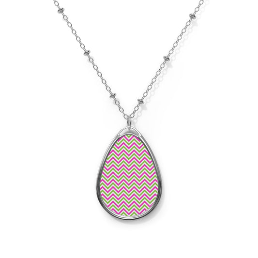 Oval Necklace with stripes