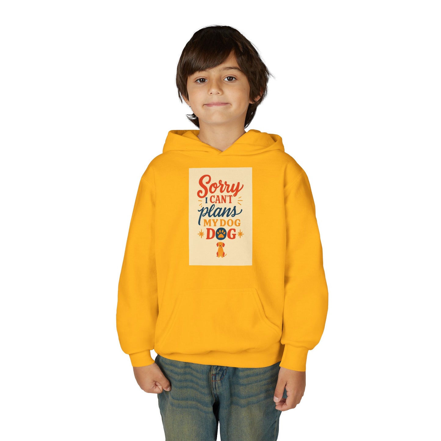 Youth Hoodie - "Sorry I Can’t, My Dog" Cute Pet Lover Graphic