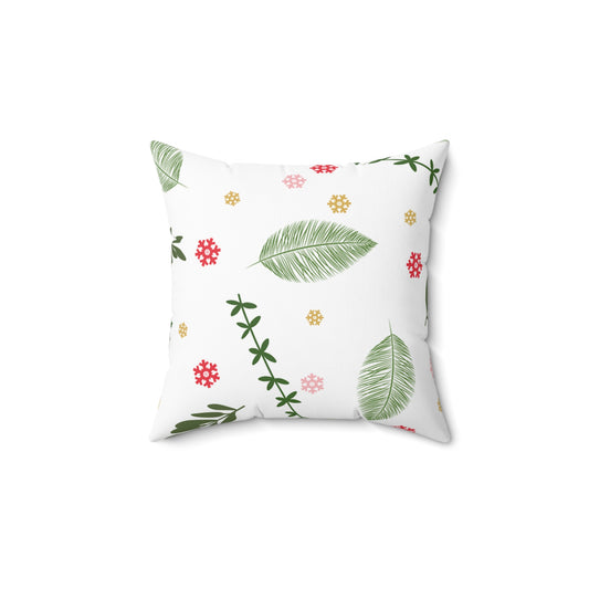 Botanical Floral Pillow, Cozy Home Decor, Green Leaf Cushion, Nature Inspired Gift, Spring Decor, Bedroom Accent