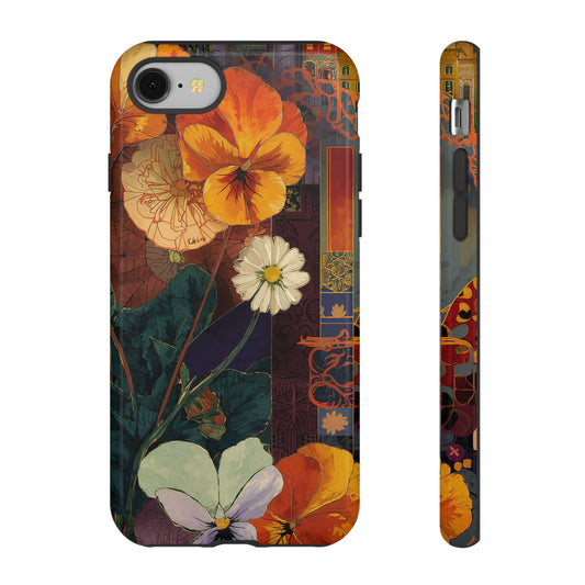 Floral Pansy Tough Phone Case — Vintage Botanical Protection