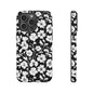 Floral Noir Tough Phone Case — Black & White Flower Protective Cover