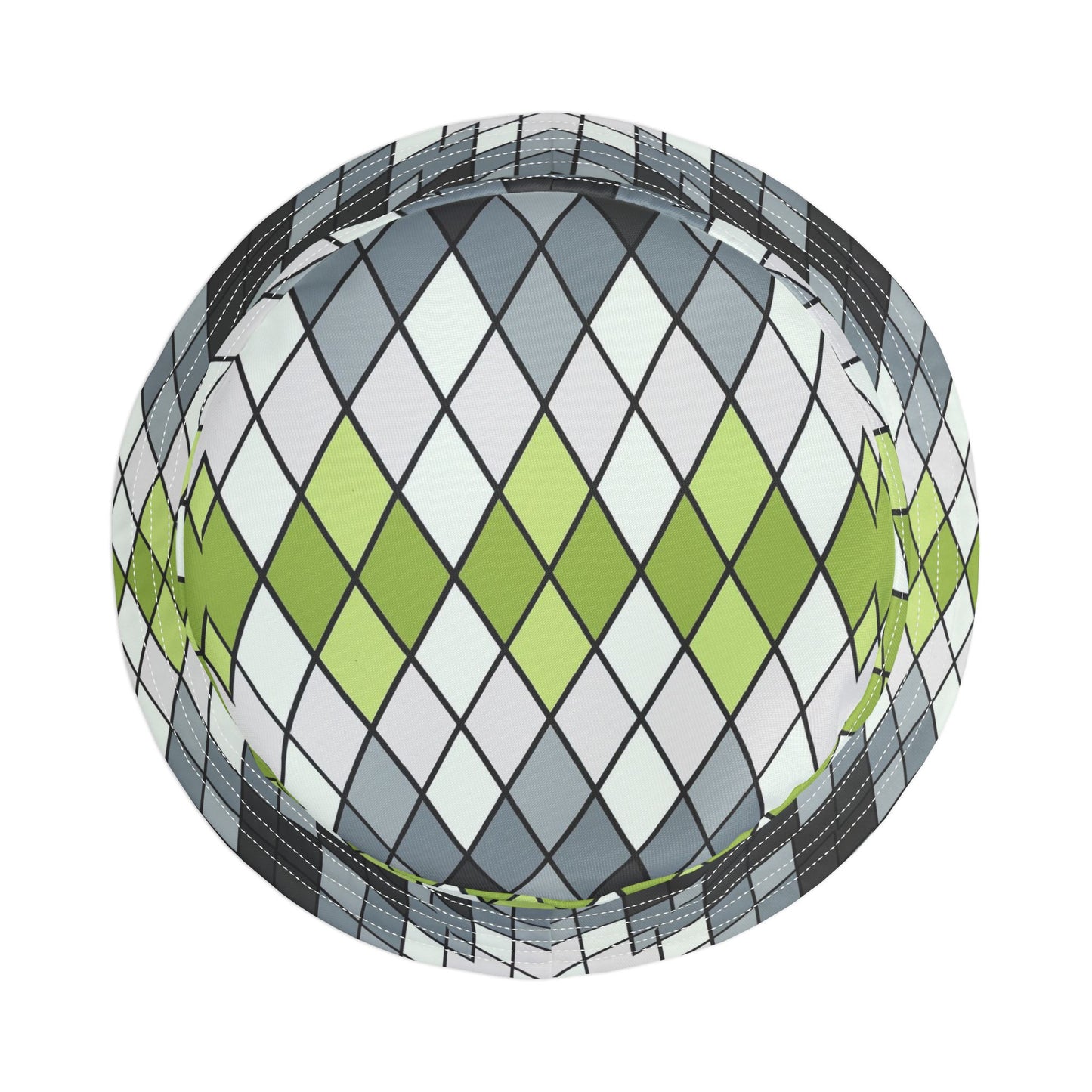 Argyle Geo Bucket Hat — Green & Gray Patterned Summer Sun Hat