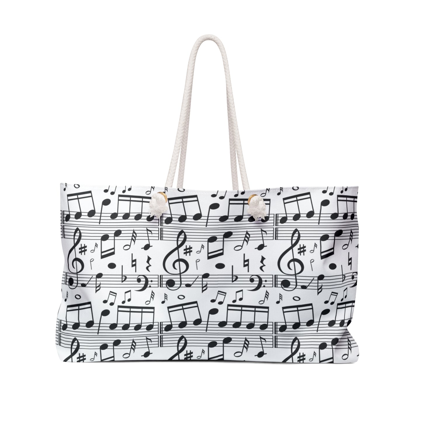 Musical Notes Weekender Bag — Sheet Music Pattern Travel Tote
