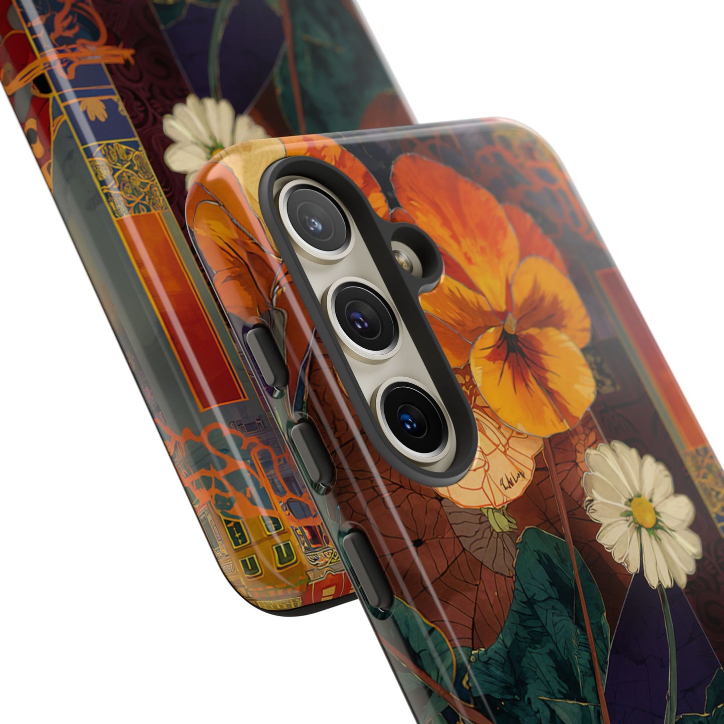 Floral Pansy Tough Phone Case — Vintage Botanical Protection